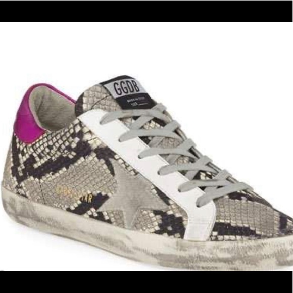 Golden Goose Superstar Sneaker in Natural Snake Print & Ice Star - Picture 6 of 8